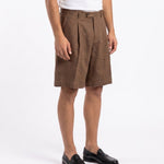 SHORTS IN LINO BROWN - Benevierre