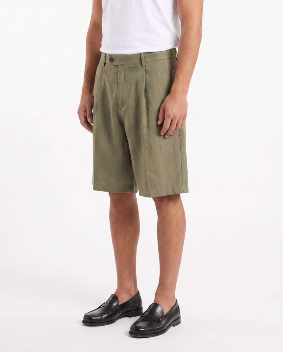 SHORTS IN LINO GREEN - Benevierre