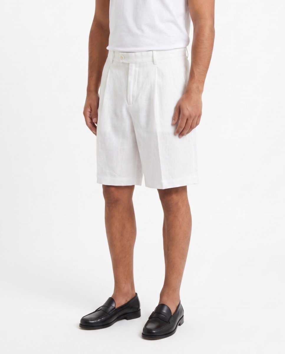 SHORTS IN LINO WHITE - Benevierre