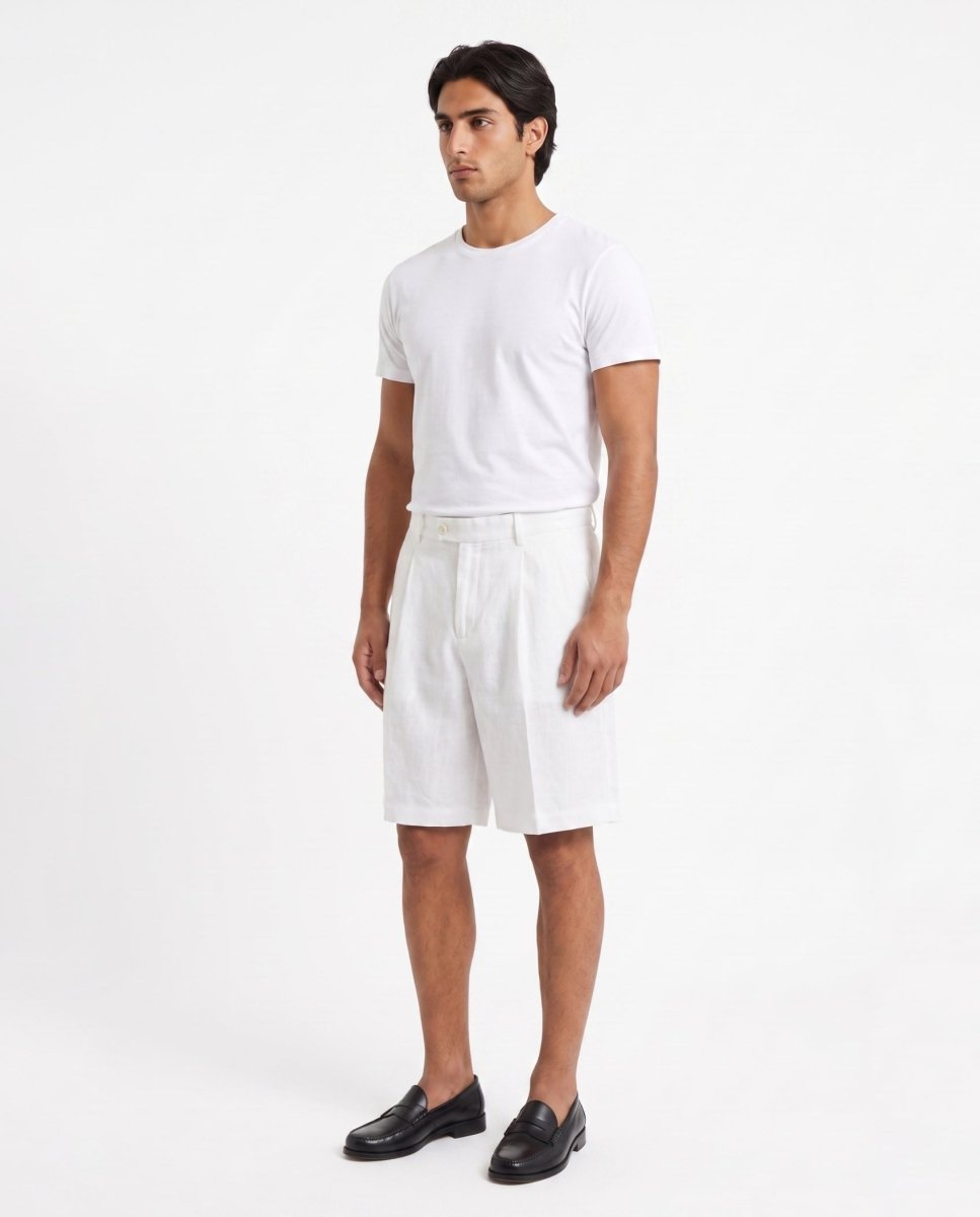 SHORTS IN LINO WHITE - Benevierre