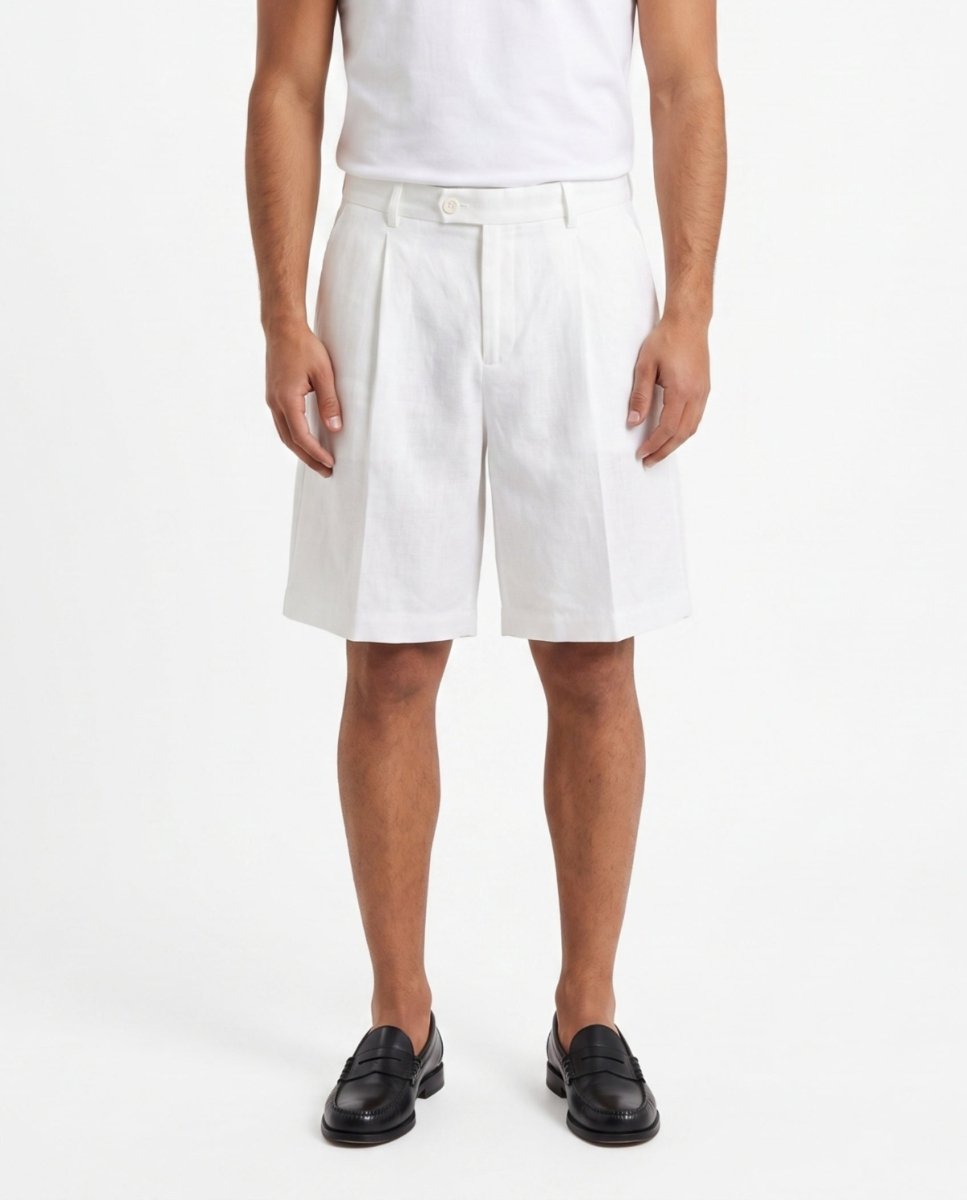 SHORTS IN LINO WHITE - Benevierre