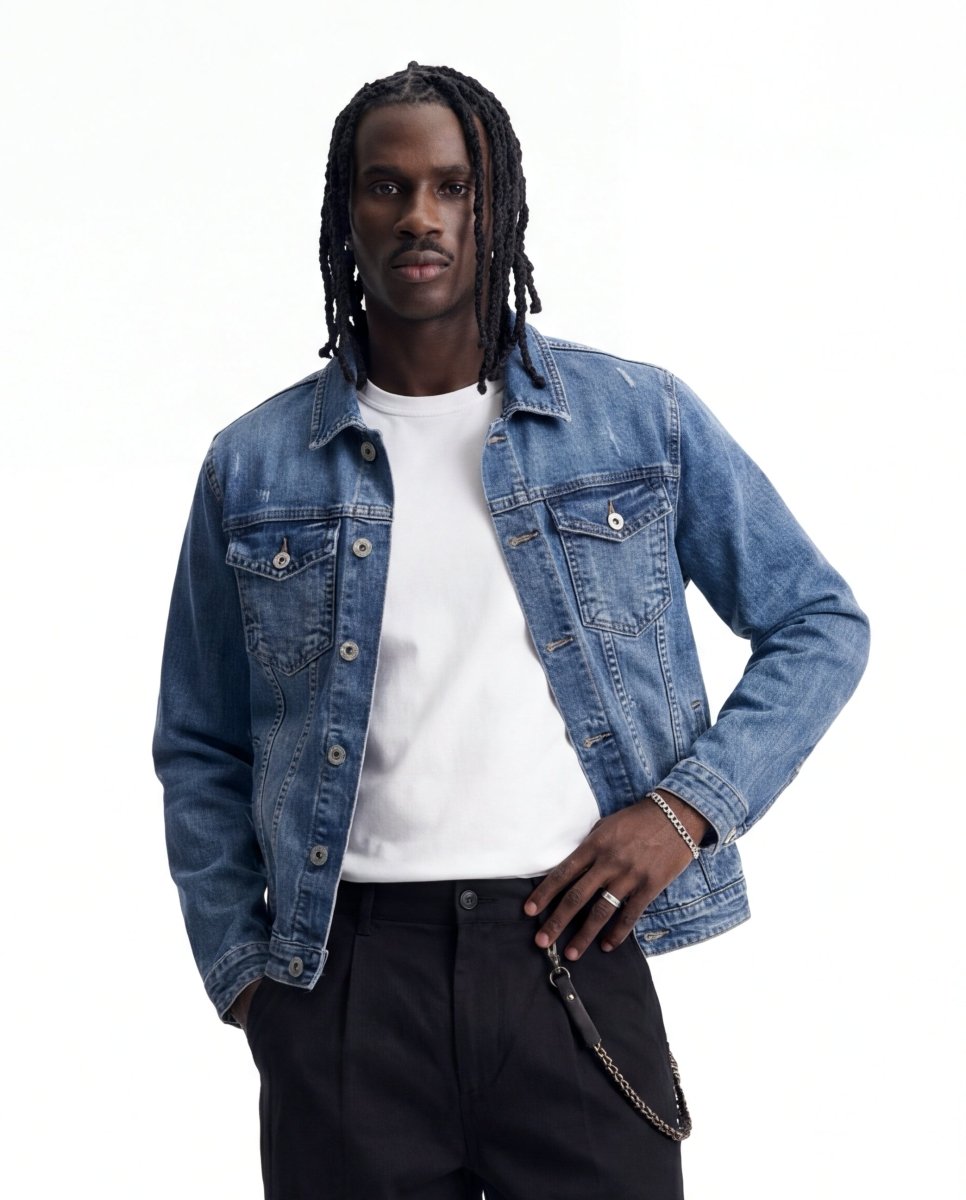 SKYLINE DENIM JACKET LIGHT BLUE - Benevierre