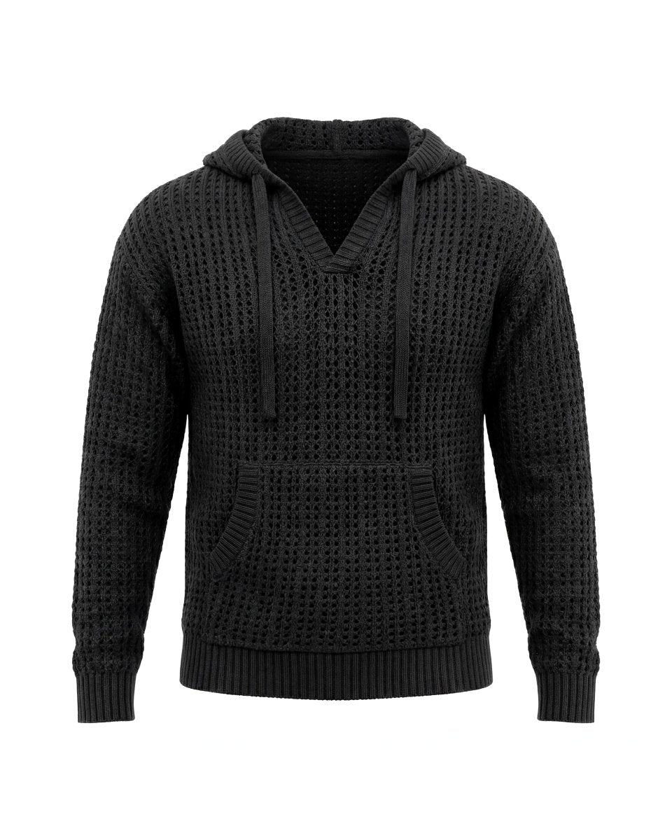 SWEATER HOODLACE BLACK - Benevierre