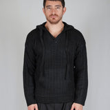 SWEATER HOODLACE BLACK - Benevierre