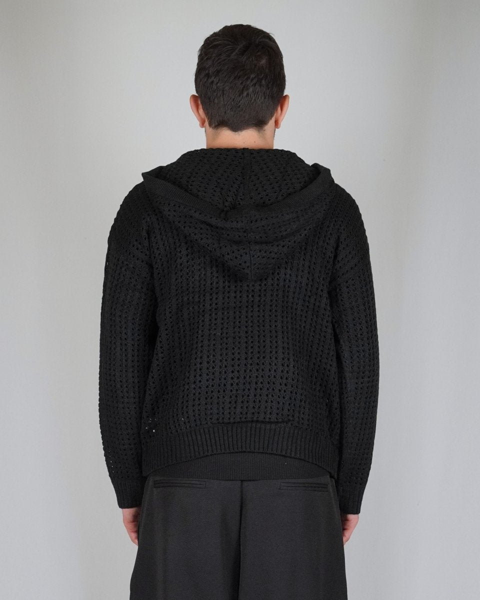 SWEATER HOODLACE BLACK - Benevierre