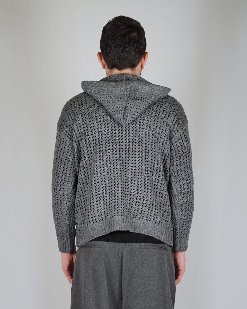 SWEATER HOODLACE GREY - Benevierre