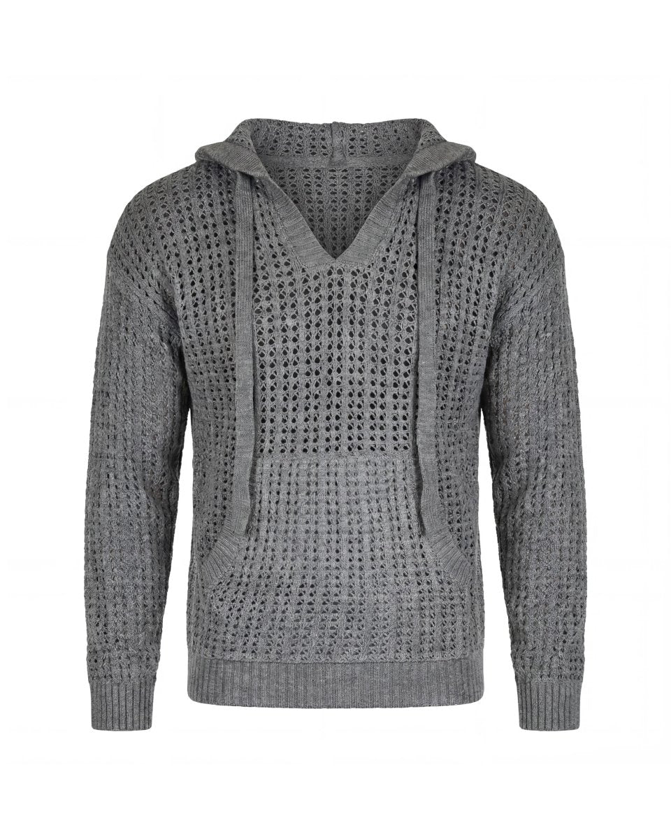 SWEATER HOODLACE GREY - Benevierre