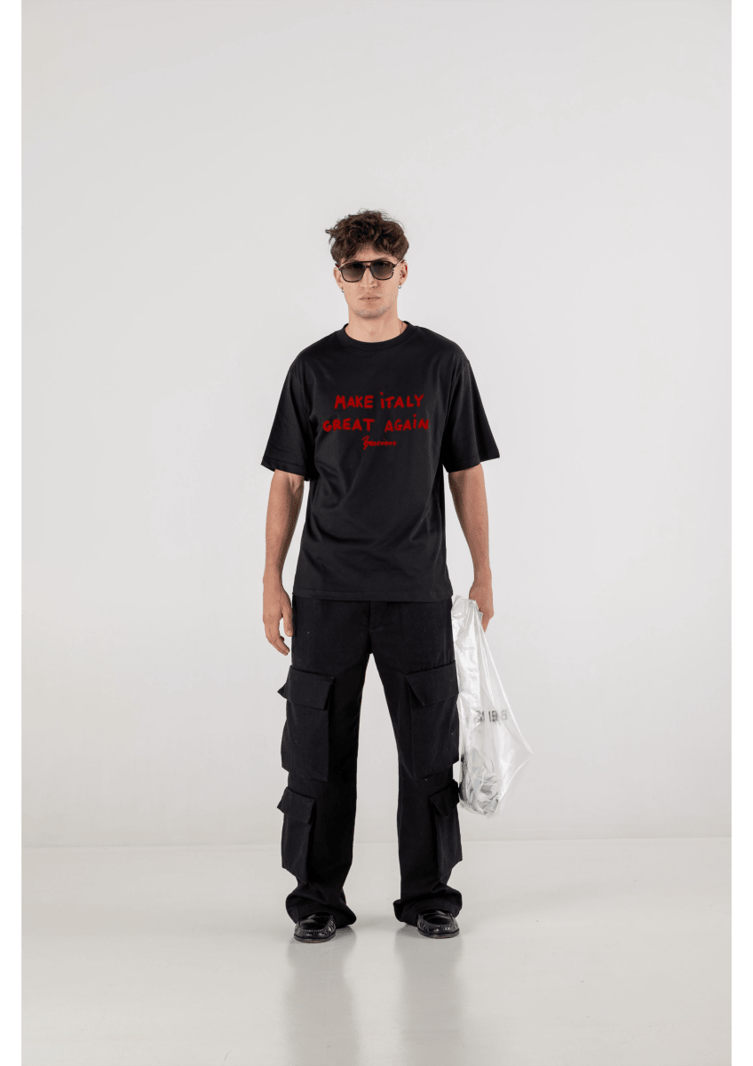 T - SHIRT BLACK MAKE ITALY GREAT AGAIN - Benevierre