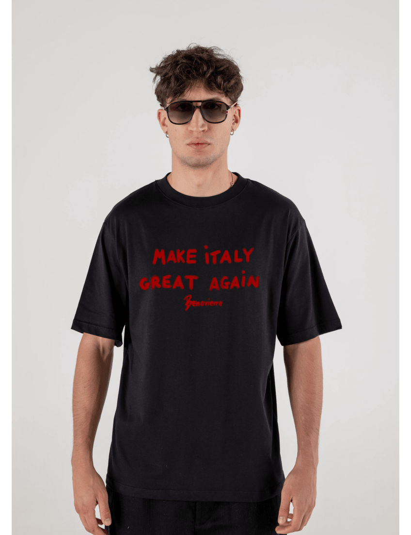 T - SHIRT BLACK MAKE ITALY GREAT AGAIN - Benevierre
