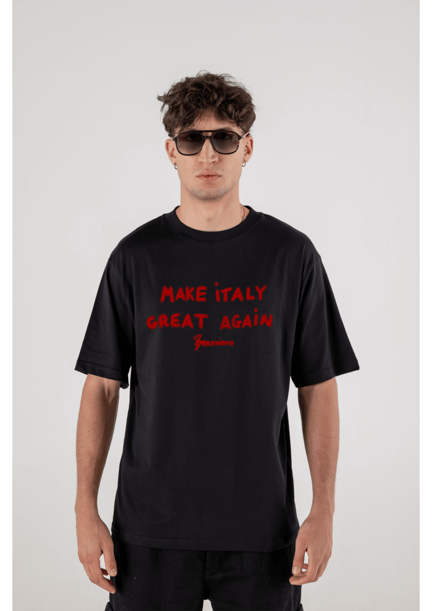 T - SHIRT BLACK MAKE ITALY GREAT AGAIN - Benevierre