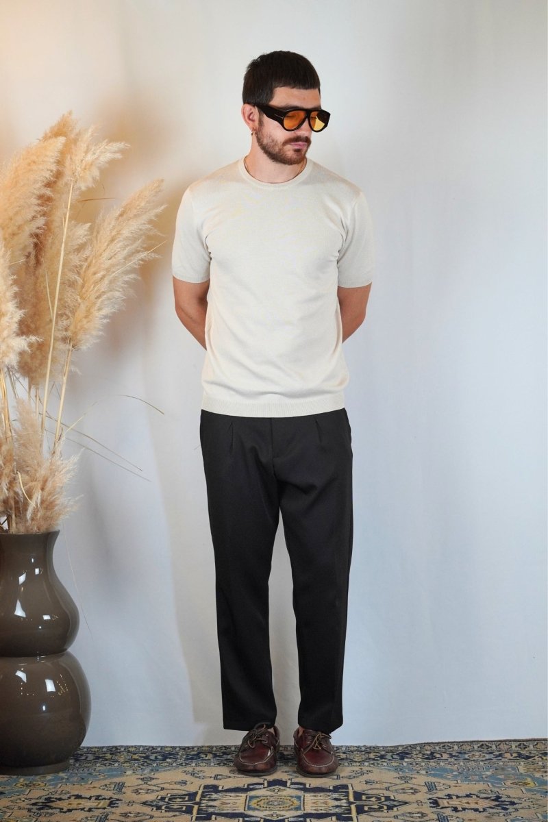 T - SHIRT IN MAGLIA BEIGE - Benevierre