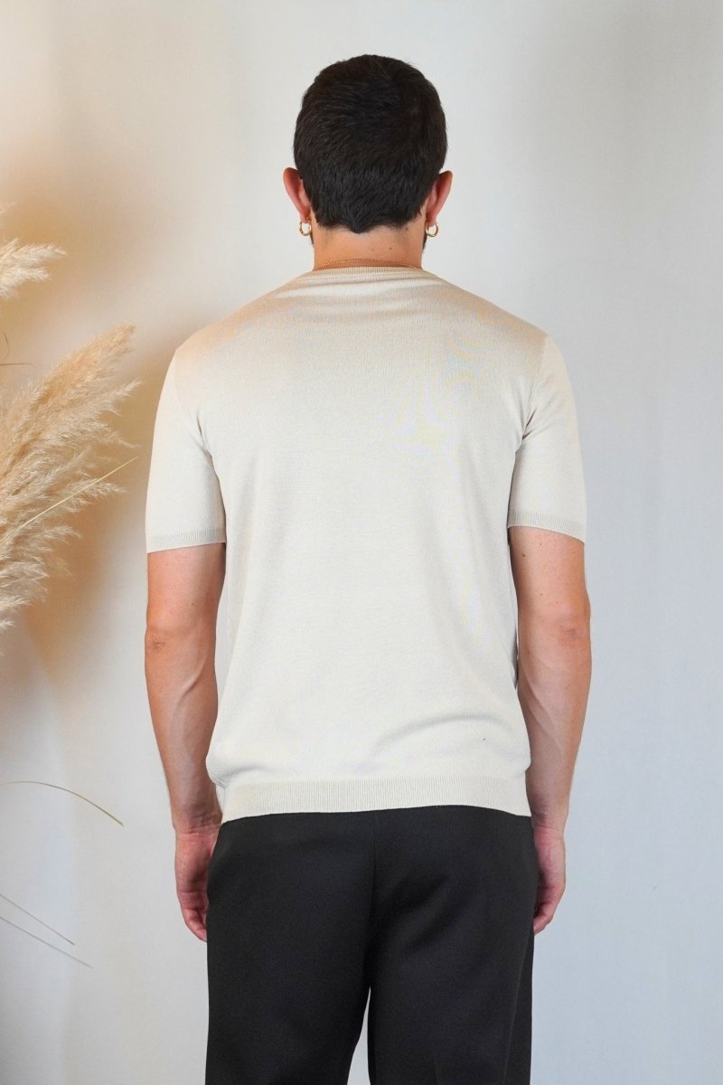 T - SHIRT IN MAGLIA BEIGE - Benevierre