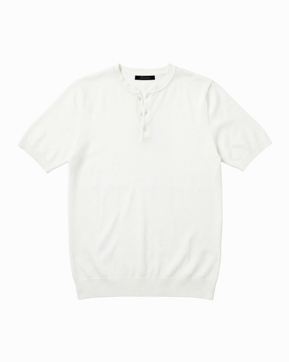 T - SHIRT IN MAGLIA COLLO SERAFINO BIANCA - Benevierre