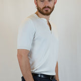 T - SHIRT IN MAGLIA COLLO SERAFINO BIANCA - Benevierre