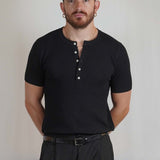 T - SHIRT IN MAGLIA COLLO SERAFINO NERA - Benevierre