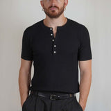T - SHIRT IN MAGLIA COLLO SERAFINO NERA - Benevierre
