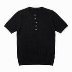 T - SHIRT IN MAGLIA COLLO SERAFINO NERA - Benevierre