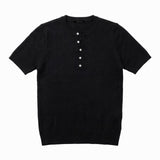 T - SHIRT IN MAGLIA COLLO SERAFINO NERA - Benevierre