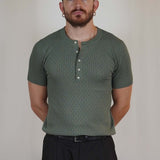T - SHIRT IN MAGLIA COLLO SERAFINO VERDE - Benevierre
