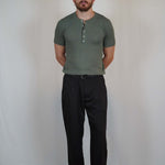 T - SHIRT IN MAGLIA COLLO SERAFINO VERDE - Benevierre
