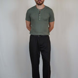 T - SHIRT IN MAGLIA COLLO SERAFINO VERDE - Benevierre
