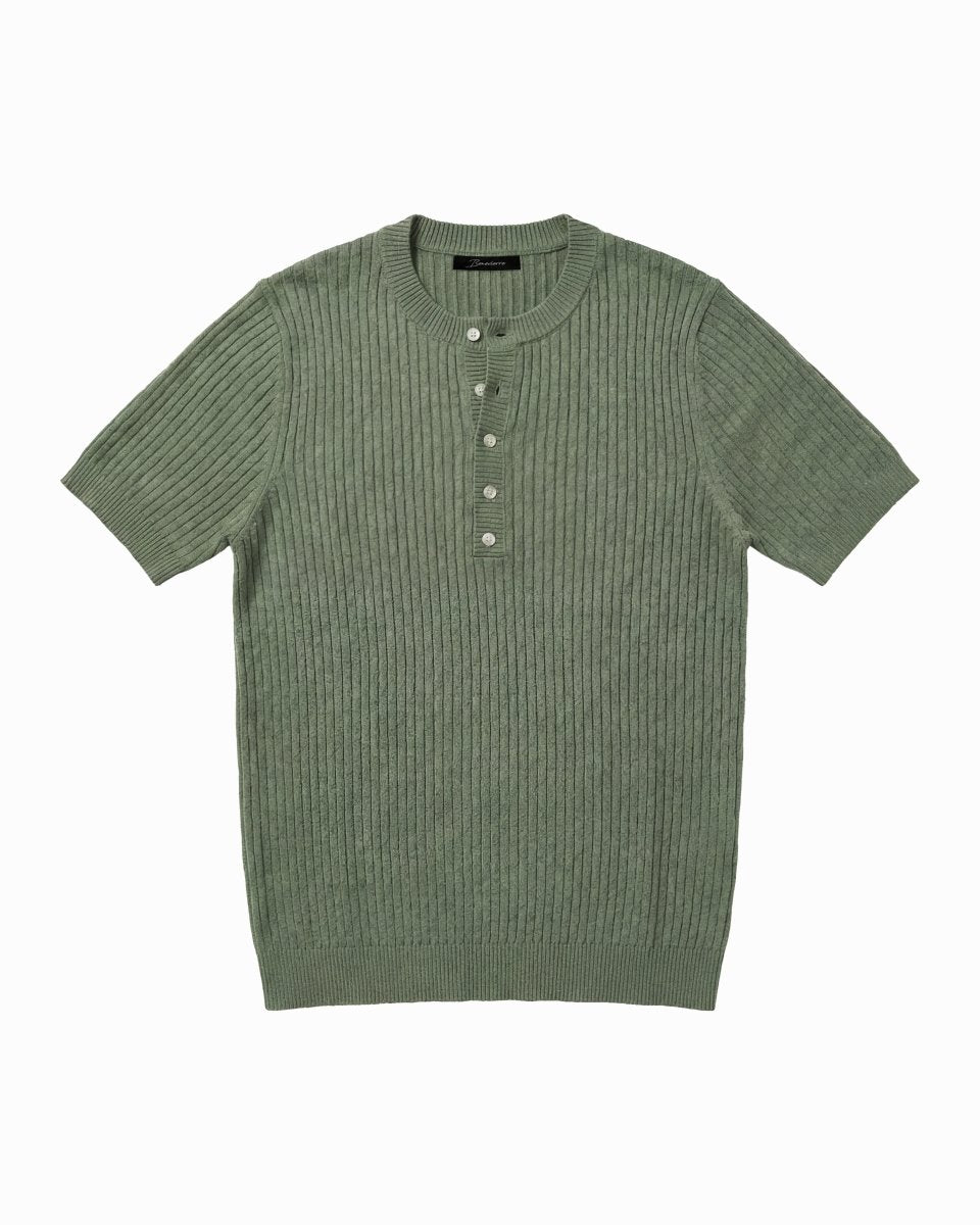 T - SHIRT IN MAGLIA COLLO SERAFINO VERDE - Benevierre