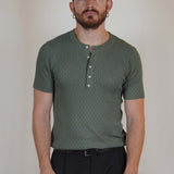 T - SHIRT IN MAGLIA COLLO SERAFINO VERDE - Benevierre
