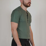 T - SHIRT IN MAGLIA COLLO SERAFINO VERDE - Benevierre