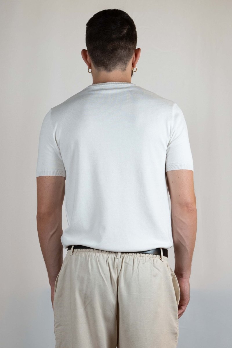 T - SHIRT IN MAGLIA DI VISCOSA BIANCA - Benevierre