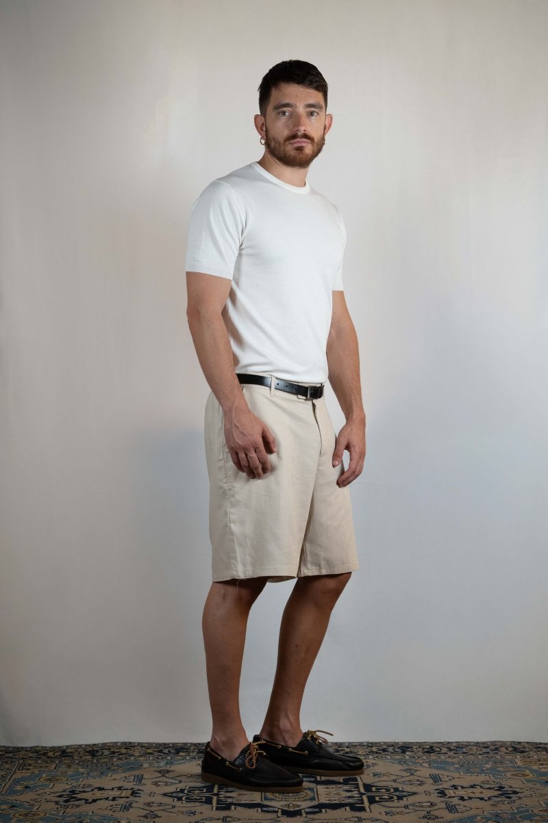 T - SHIRT IN MAGLIA DI VISCOSA BIANCA - Benevierre