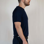 T - SHIRT IN MAGLIA DI VISCOSA BLU - Benevierre