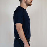 T - SHIRT IN MAGLIA DI VISCOSA BLU - Benevierre
