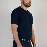 T - SHIRT IN MAGLIA DI VISCOSA BLU - Benevierre