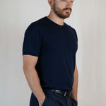 T - SHIRT IN MAGLIA DI VISCOSA BLU - Benevierre