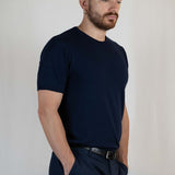 T - SHIRT IN MAGLIA DI VISCOSA BLU - Benevierre