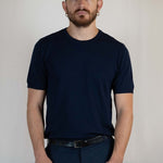 T - SHIRT IN MAGLIA DI VISCOSA BLU - Benevierre