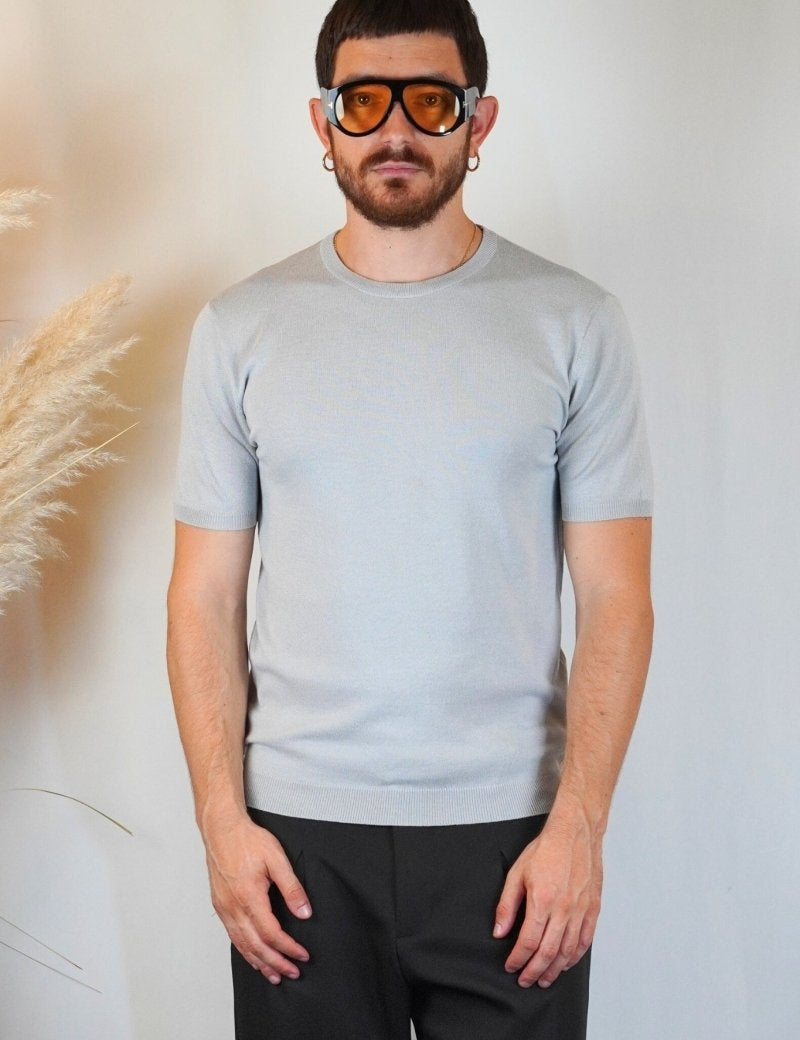 T - SHIRT IN MAGLIA GRIGIA - Benevierre