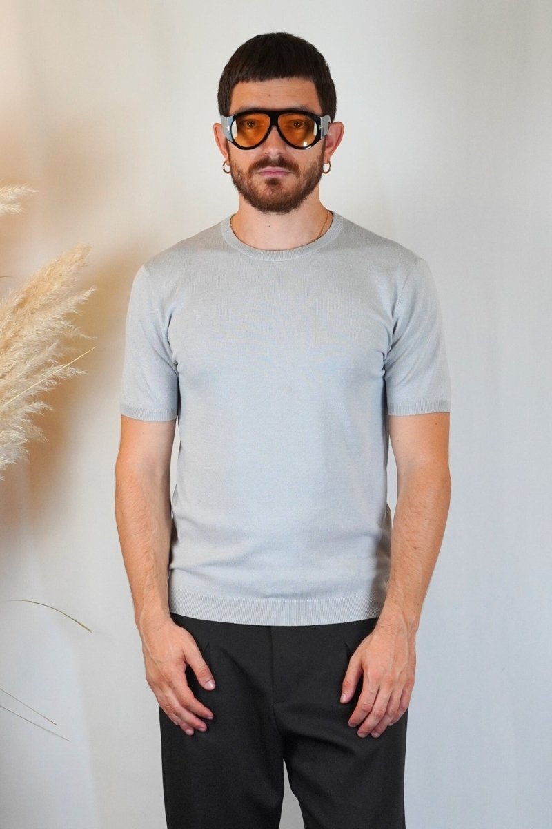 T - SHIRT IN MAGLIA GRIGIA - Benevierre