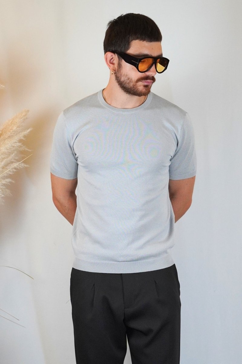 T - SHIRT IN MAGLIA GRIGIA - Benevierre