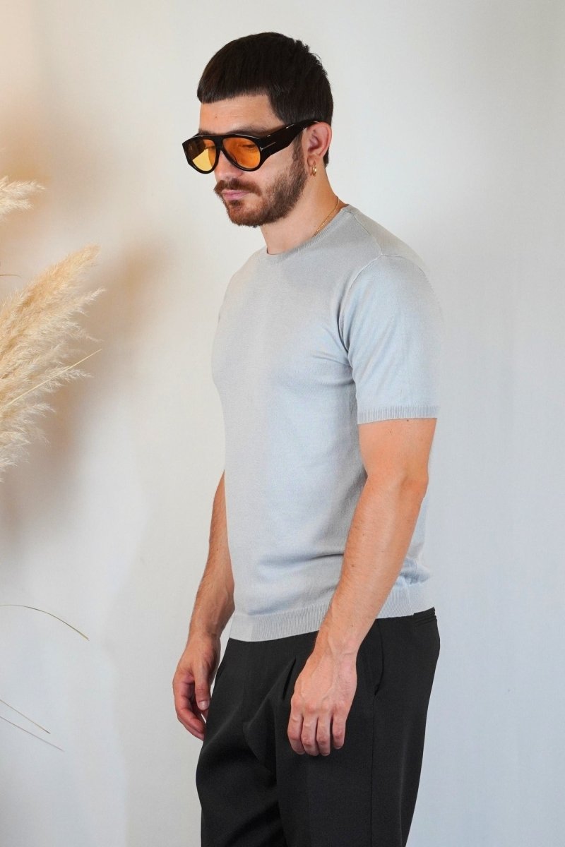 T - SHIRT IN MAGLIA GRIGIA - Benevierre