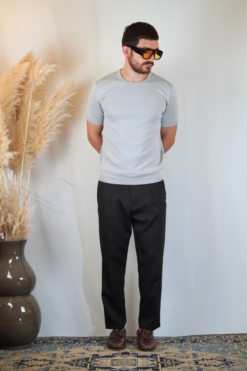 T - SHIRT IN MAGLIA GRIGIA - Benevierre
