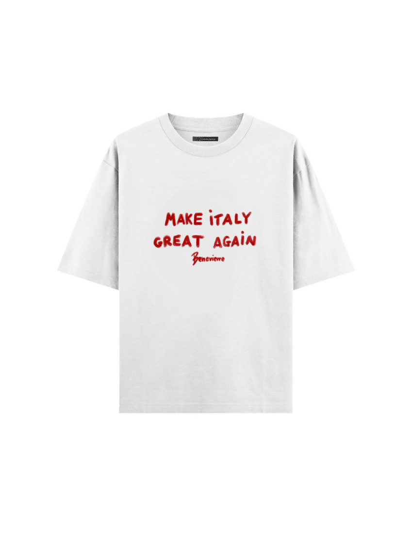 T - SHIRT WHITE MAKE ITALY GREAT AGAIN - Benevierre