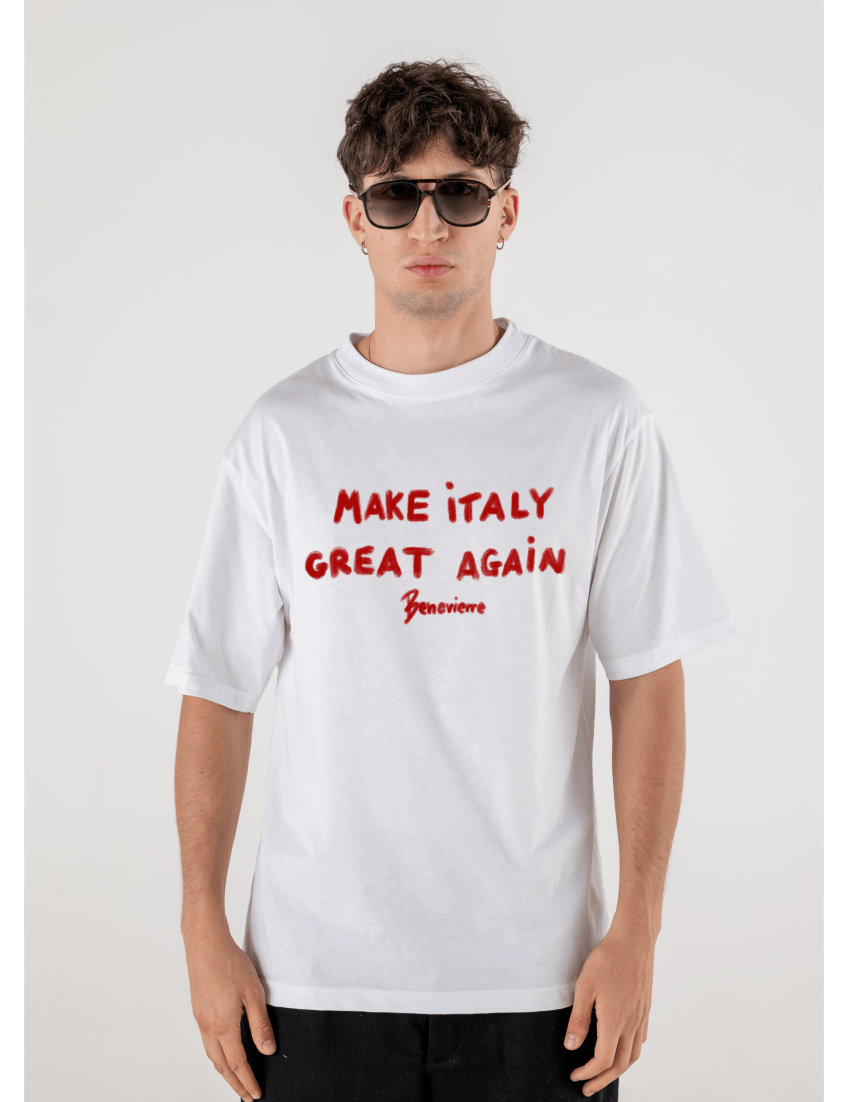 T - SHIRT WHITE MAKE ITALY GREAT AGAIN - Benevierre