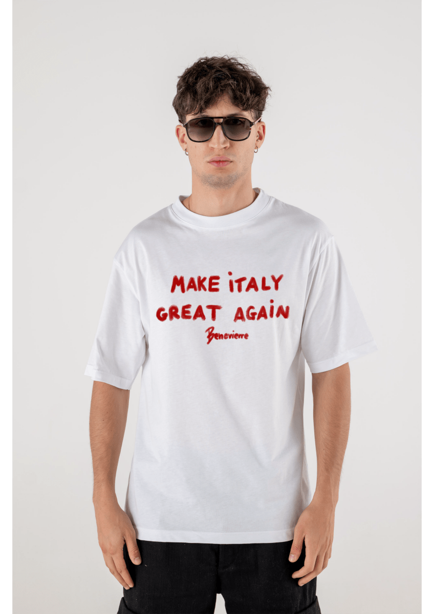 T - SHIRT WHITE MAKE ITALY GREAT AGAIN - Benevierre
