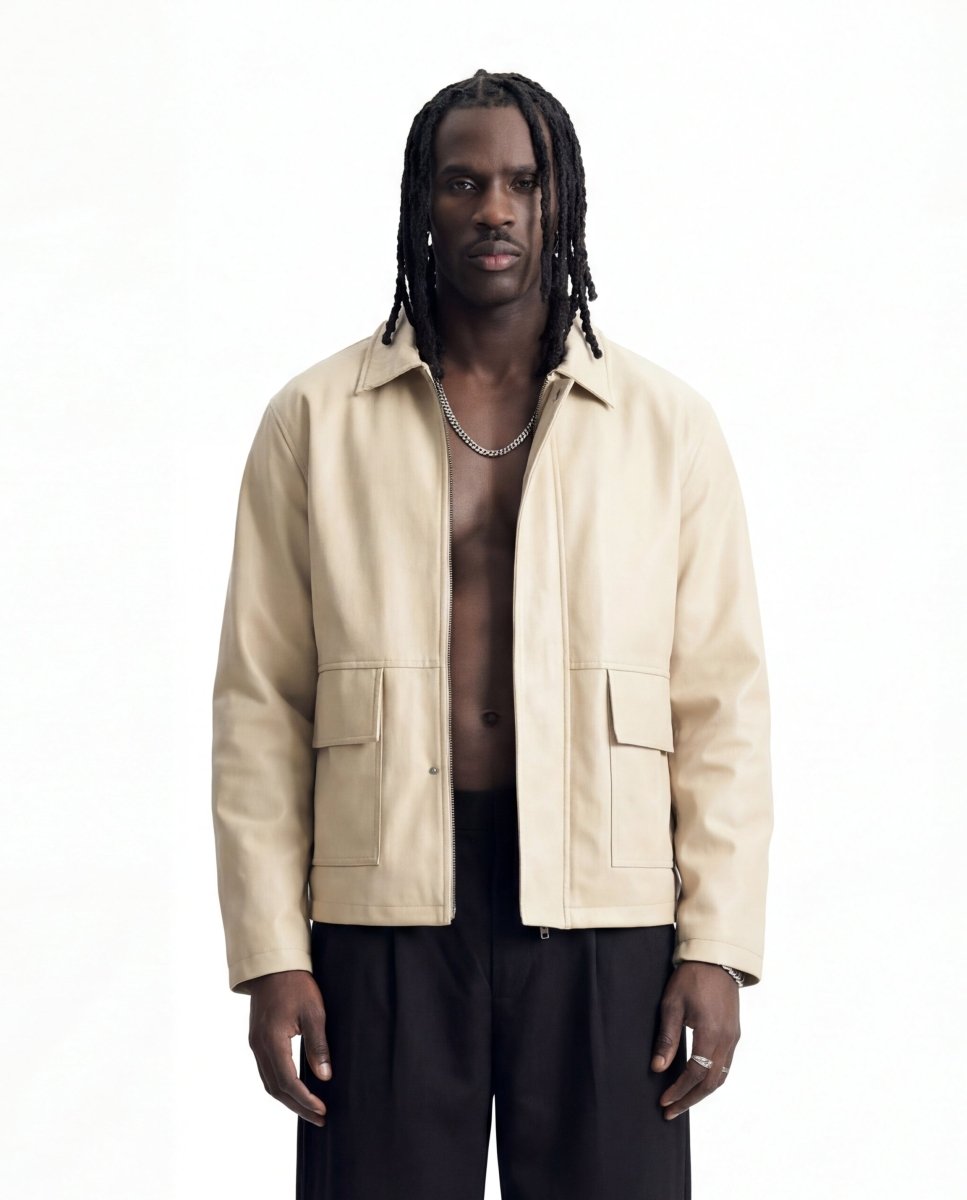 URBAN LEATHER JACKET BEIGE - Benevierre
