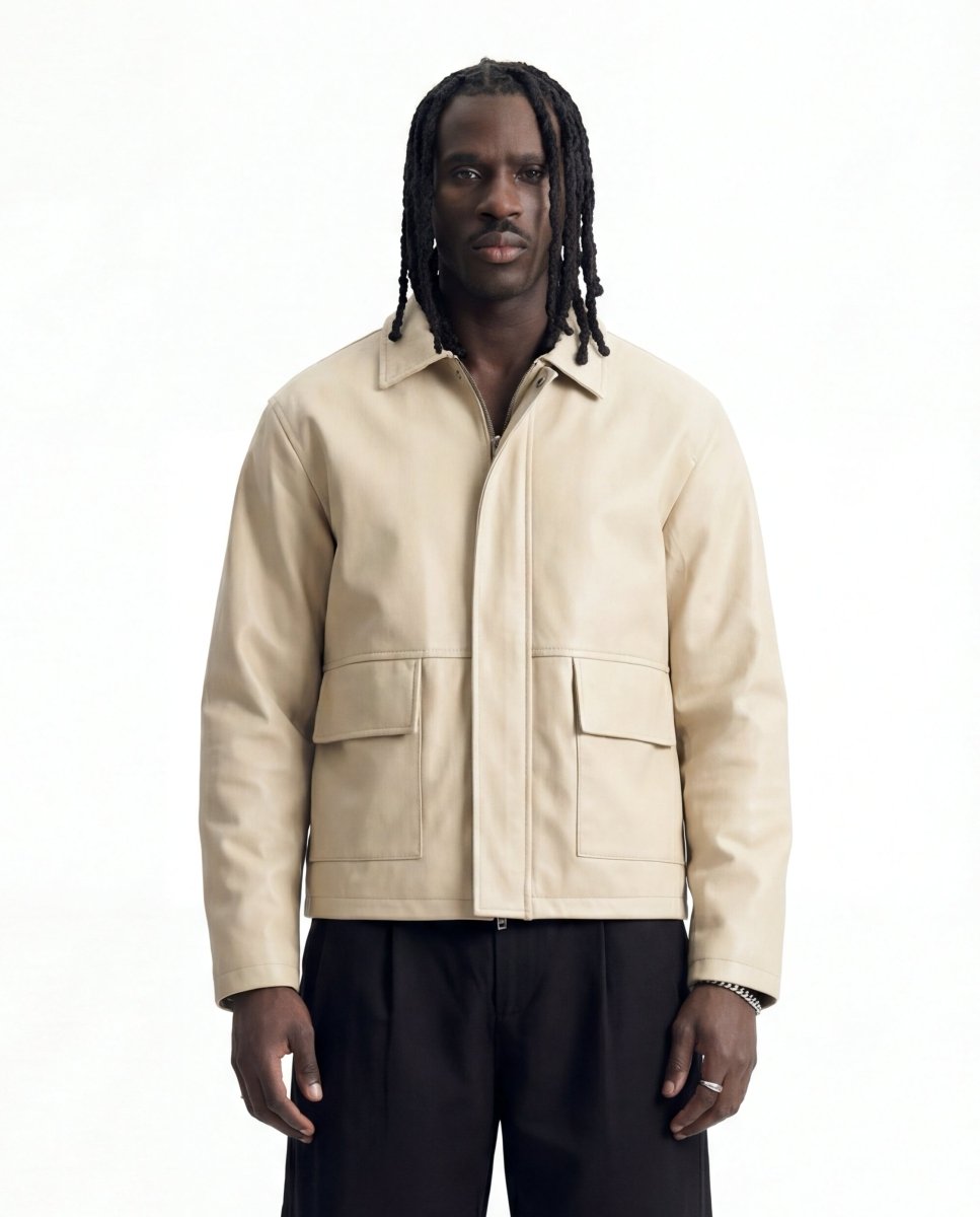 URBAN LEATHER JACKET BEIGE - Benevierre