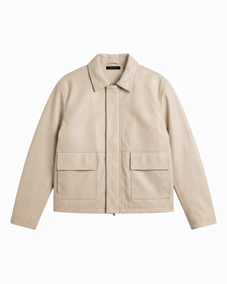 URBAN LEATHER JACKET BEIGE - Benevierre