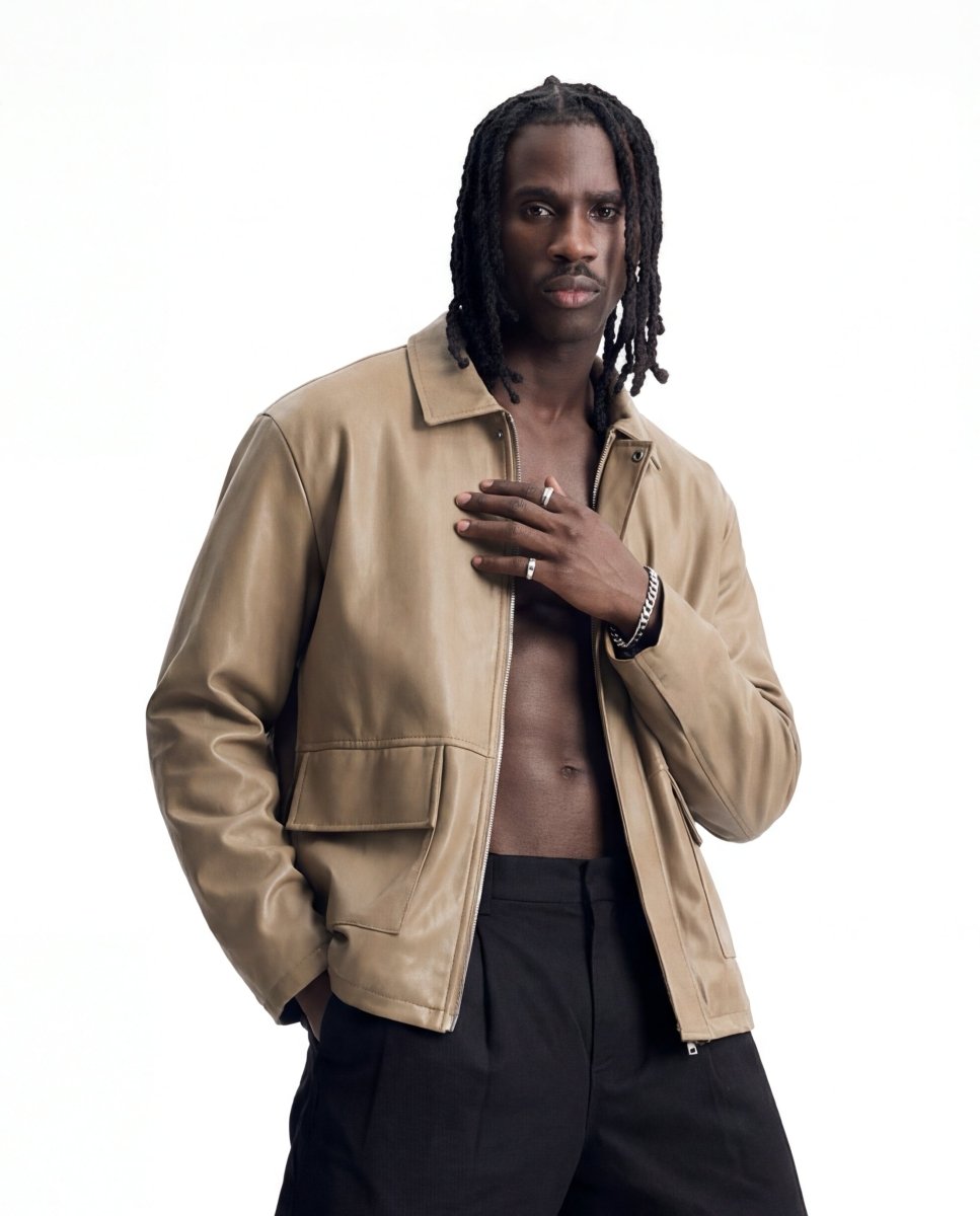 URBAN LEATHER JACKET SAND - Benevierre