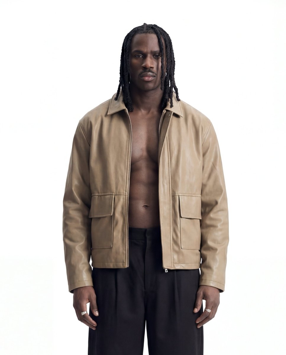 URBAN LEATHER JACKET SAND - Benevierre