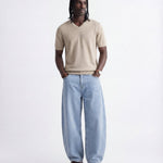 V NECK KNIT BEIGE - Benevierre